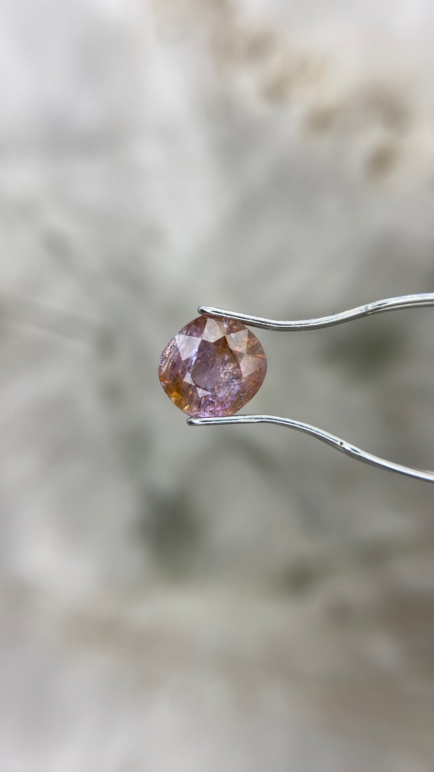 2.05ct Unheated Orange Purple Parti Sapphire