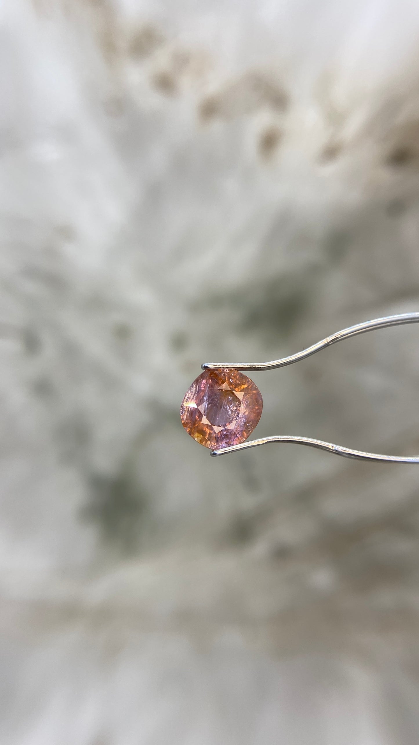 2.05ct Unheated Orange Purple Parti Sapphire