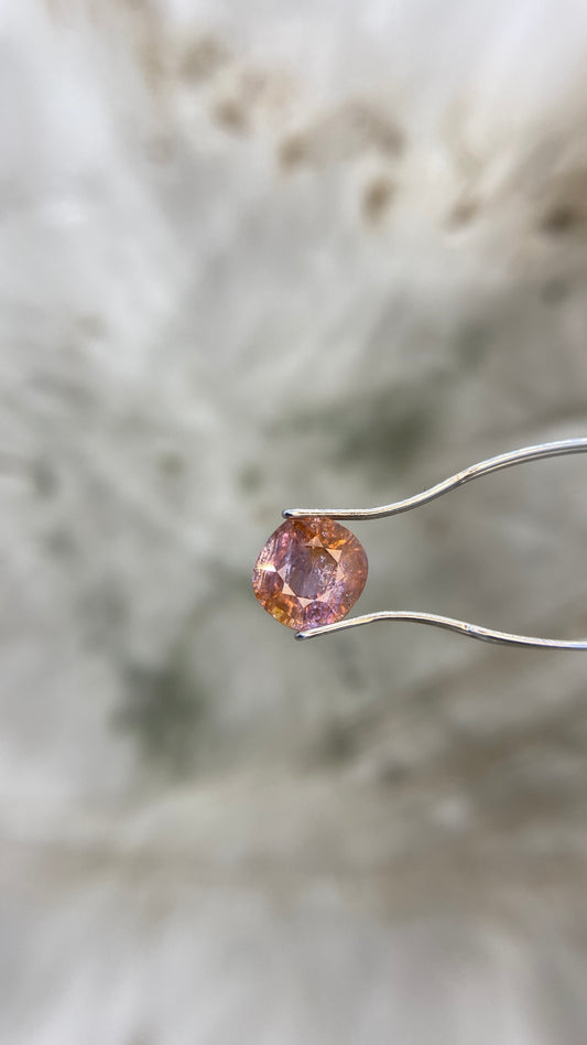 2.05ct Unheated Orange Purple Parti Sapphire